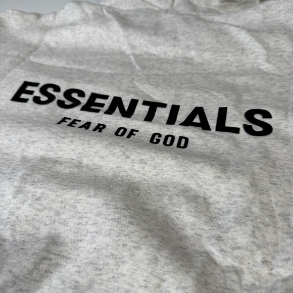 Fear of God Essentials Hoodie Light Gray Pullover Mens Womens Unisex - Picture 5 of 6
